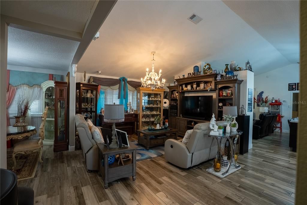 Chandelier, Interior, Living room, Wood Texture Flooring