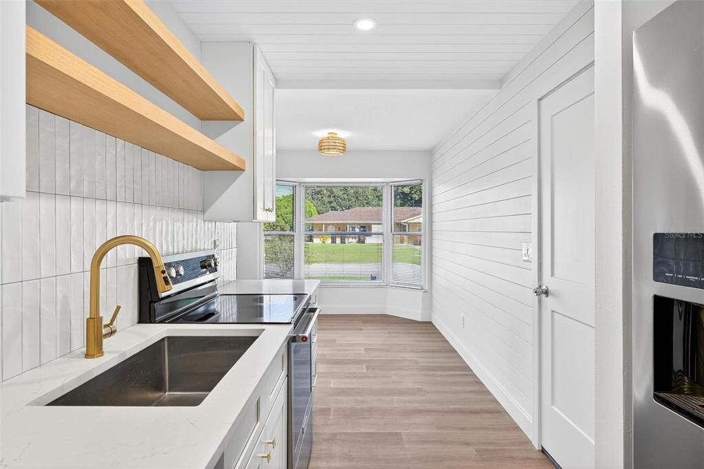 Interior, Kitchen, Recessed Lighting, Wood Texture Flooring