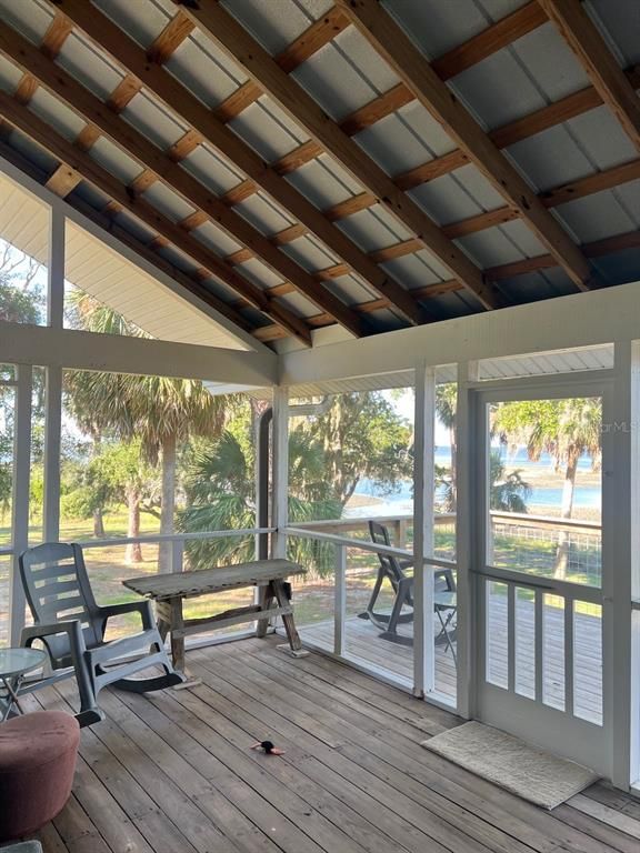 Interior, Sun Room, Wooden Beams, Wood Texture Flooring