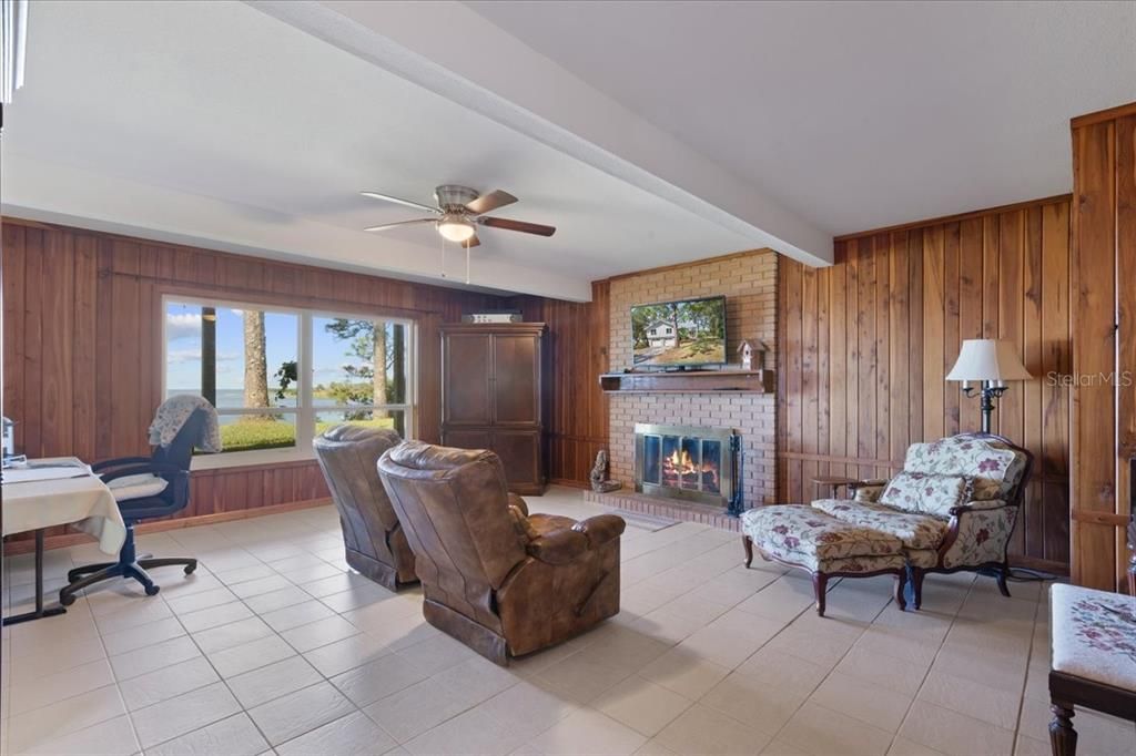 Fireplace, Interior, Living room, Stone Walls, Wooden Walls