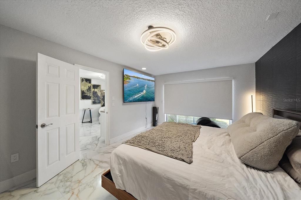 Bedroom, Interior, Marble, Recessed Lighting