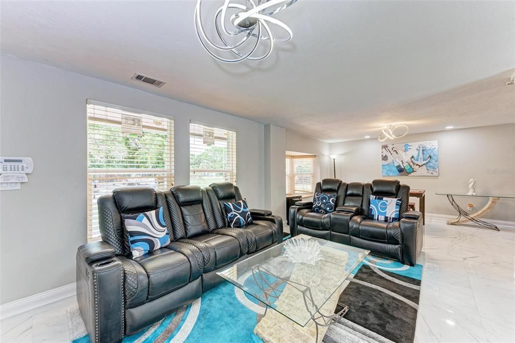 Home Theatre Room, Interior, Living room, Marble, Recessed Lighting