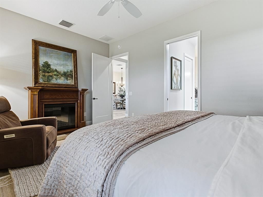 Bedroom, Fireplace, Interior