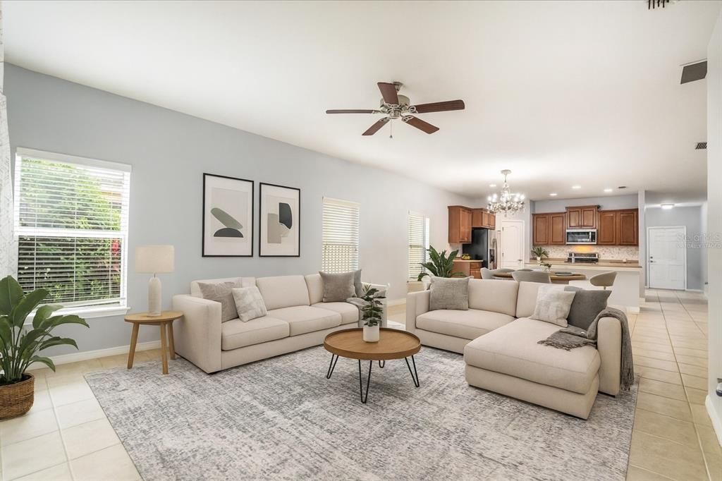 Chandelier, Interior, Kitchen, Living room, Recessed Lighting