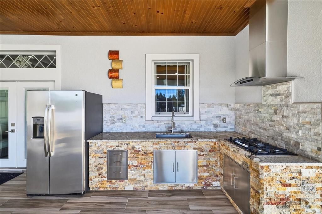 Interior, Kitchen, Stainless Steel Appliances, Wooden Ceilings, Wood Texture Flooring