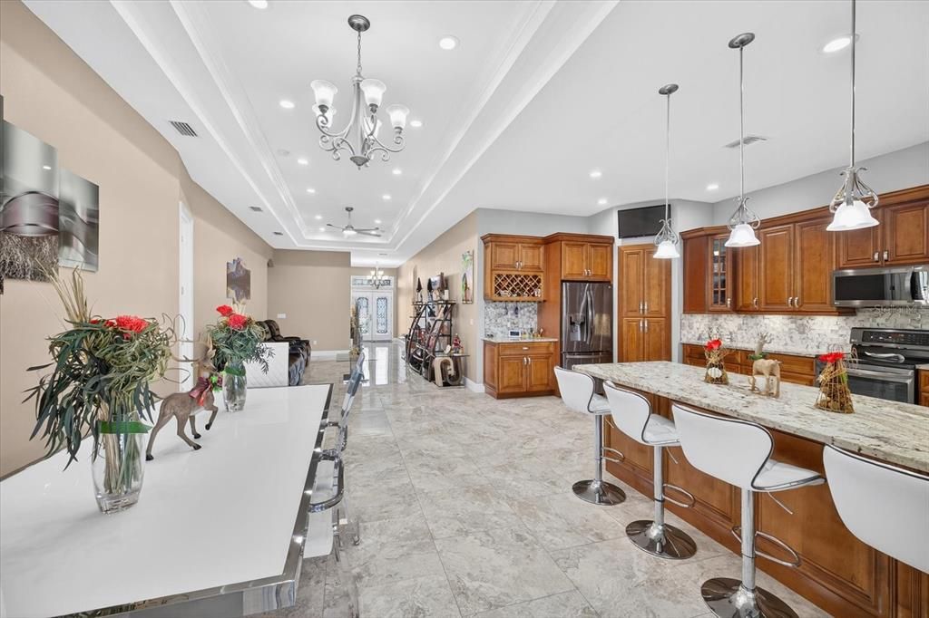 Interior, Kitchen, Pendant Lights, Recessed Lighting, Stainless Steel Appliances