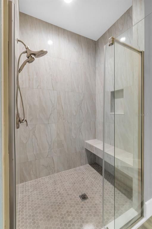 Bathroom, Glass Shower, Interior, Marble Walls