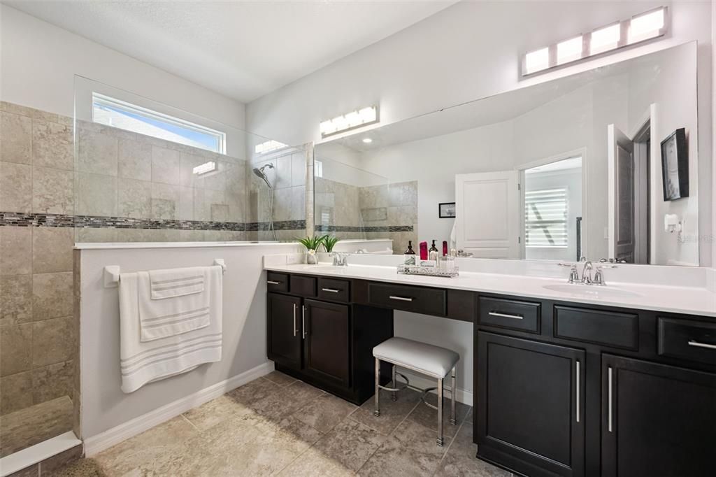 Bathroom, Dual Sink Vanities, Glass Shower, Interior