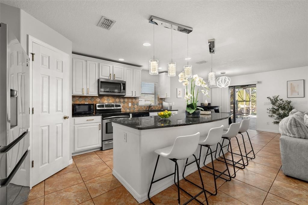 Interior, Kitchen, Pendant Lights, Recessed Lighting, Stainless Steel Appliances