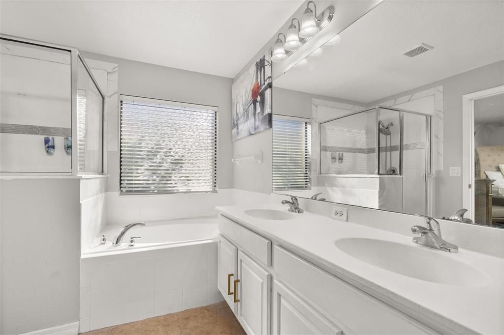 Bathroom, Dual Sink Vanities, Glass Shower, Interior