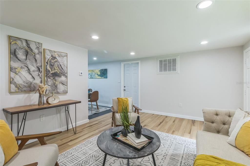 Interior, Recessed Lighting, Wood Texture Flooring