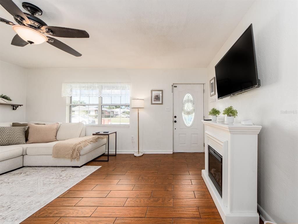 Fireplace, Interior, Living room, Wood Texture Flooring