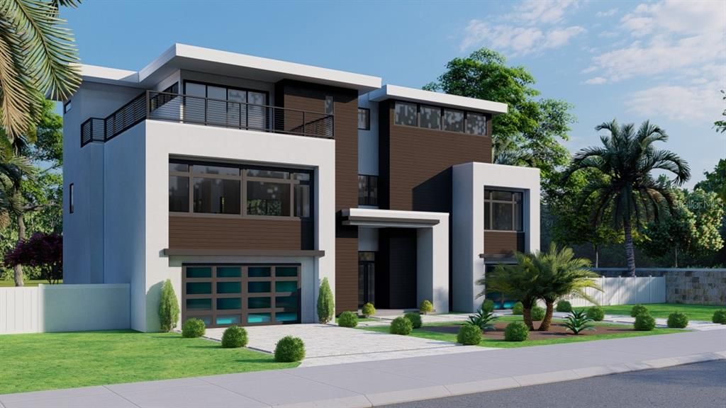 Attached, Exterior, Facade, Modern