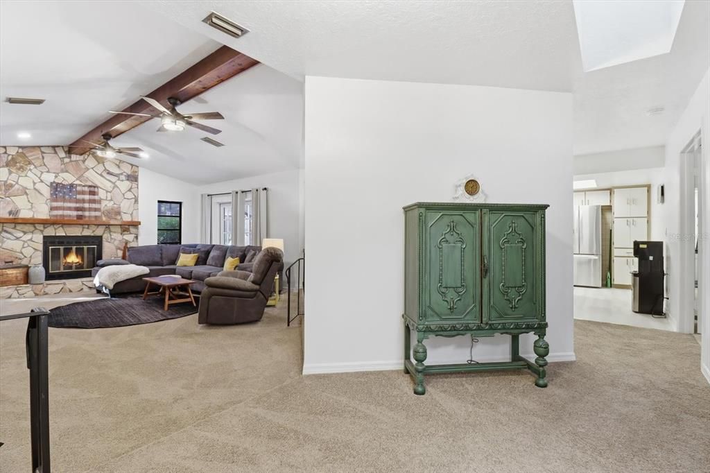 Fireplace, Interior, Living room, Stone Walls