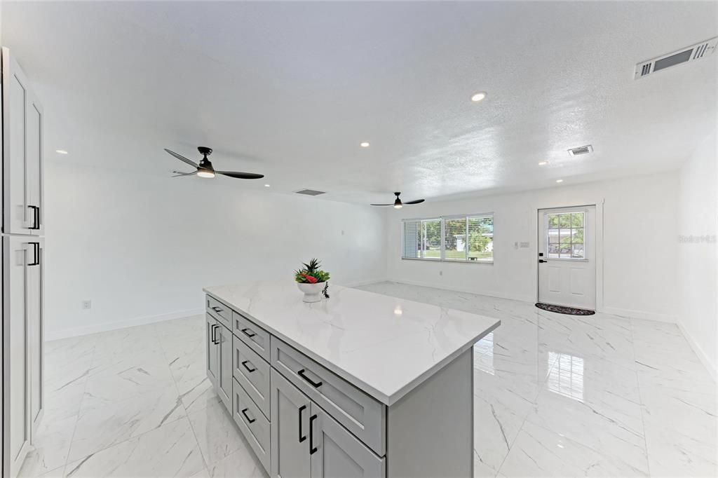 Interior, Kitchen, Marble, Recessed Lighting