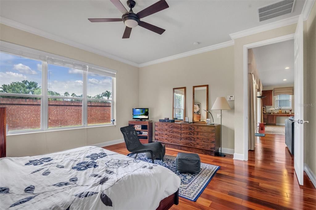 Bedroom, Home Office, Interior, Recessed Lighting, Wood Texture Flooring