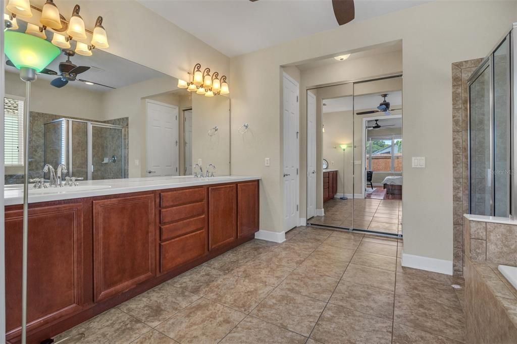 Bathroom, Dual Sink Vanities, Glass Shower, Interior