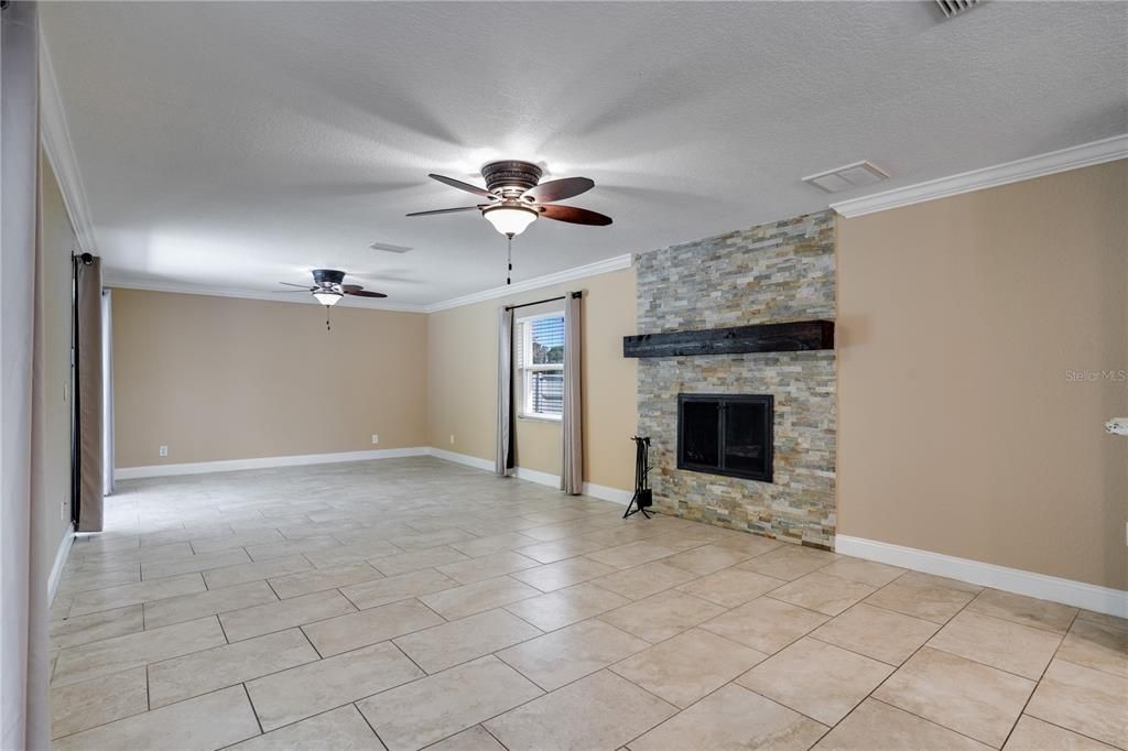 Empty room, Fireplace, Interior