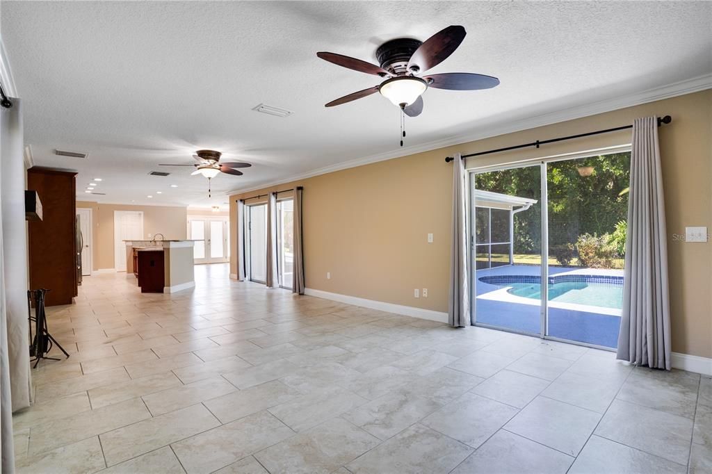 Empty room, Interior, Kitchen, Recessed Lighting