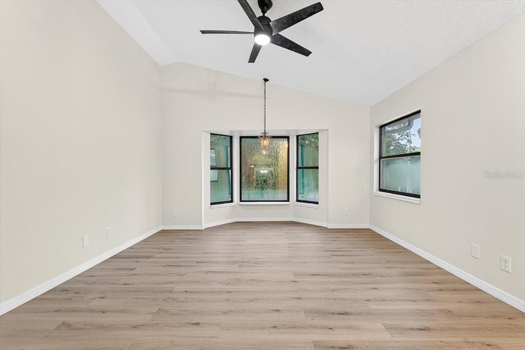 Empty room, Interior, Pendant Lights, Wood Texture Flooring