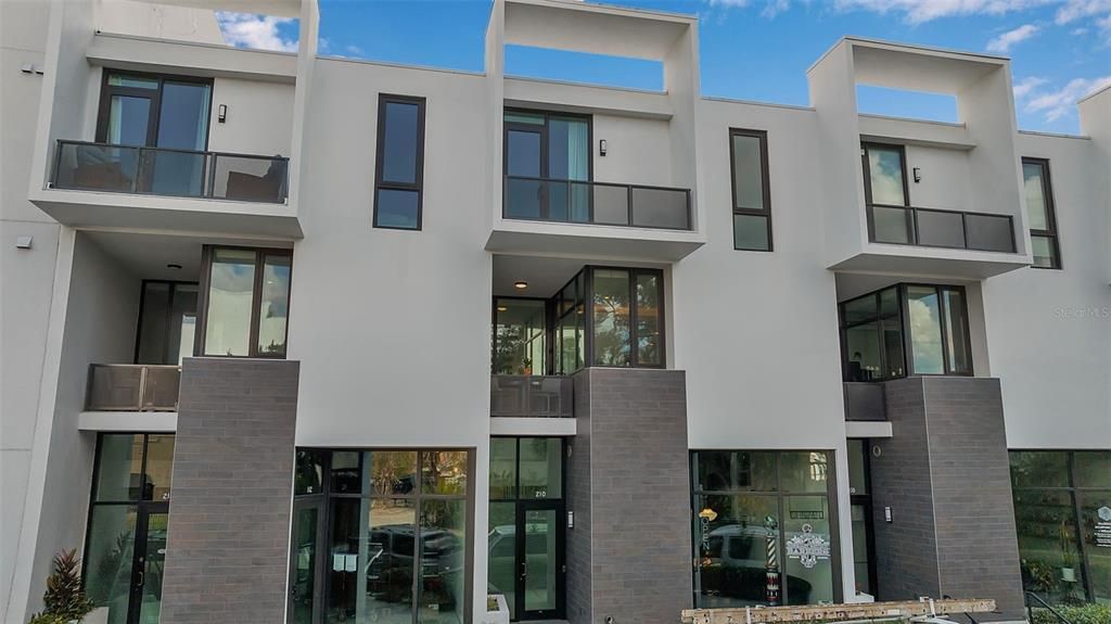 Exterior, Facade, Brick Facade, Modern