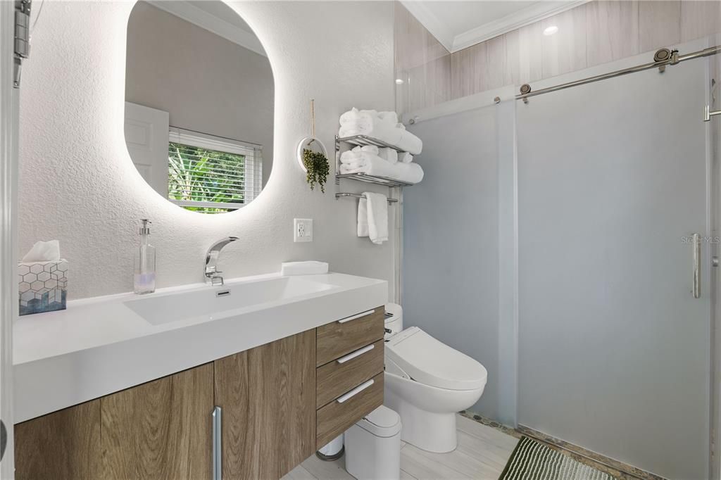 Bathroom, Interior, Wood Texture Flooring