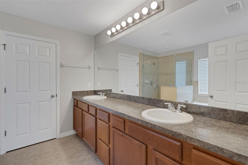 Bathroom, Dual Sink Vanities, Glass Shower, Interior