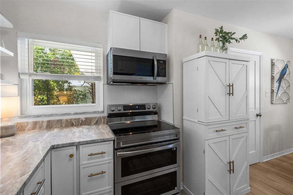 Interior, Kitchen, Stainless Steel Appliances, Wood Texture Flooring