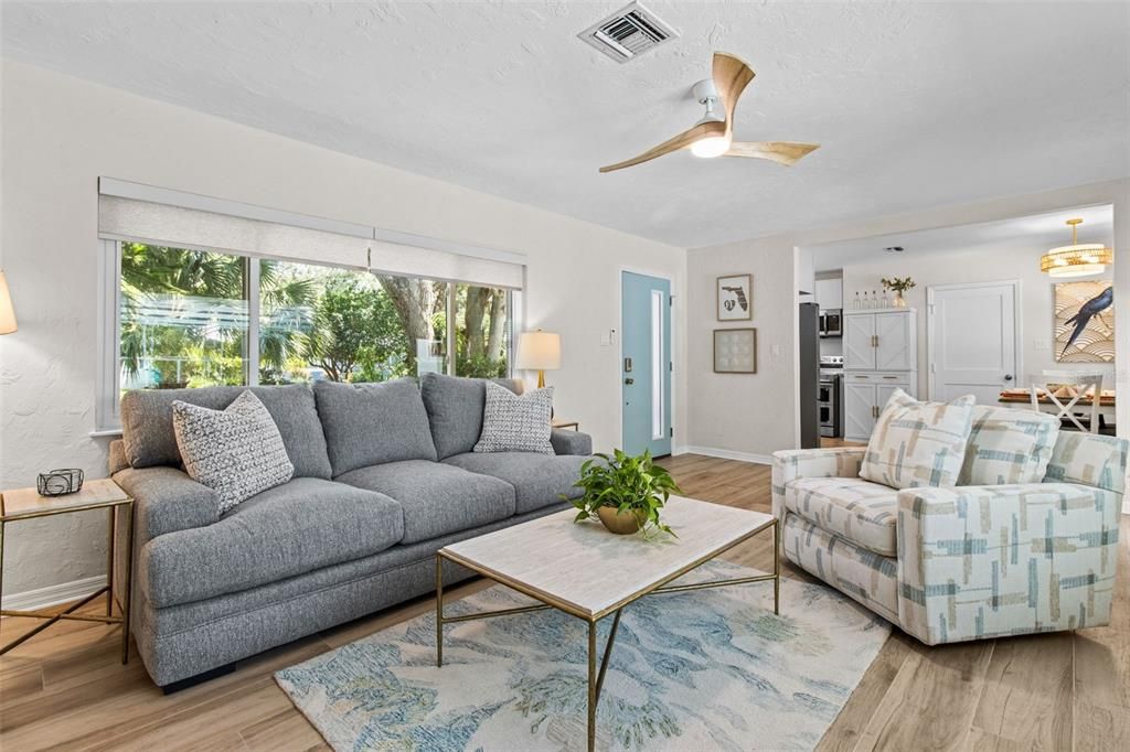Interior, Living room, Stainless Steel Appliances, Wood Texture Flooring