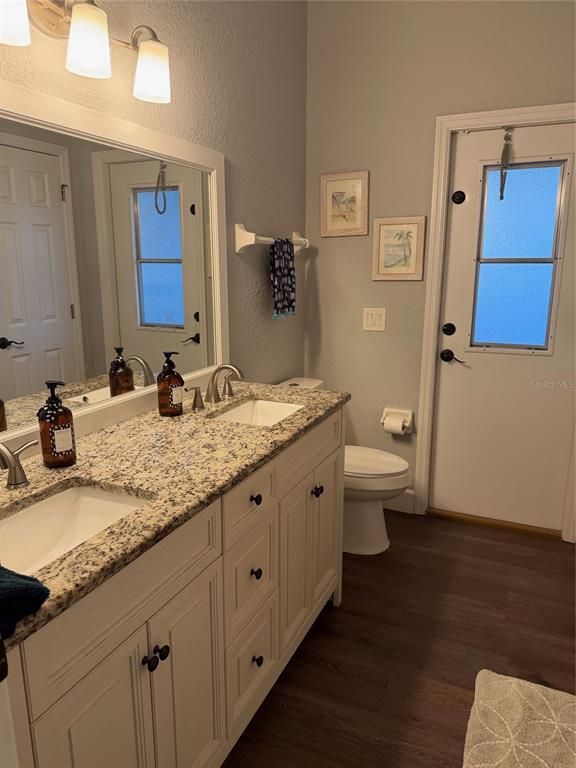 Bathroom, Dual Sink Vanities, Interior, Wood Texture Flooring