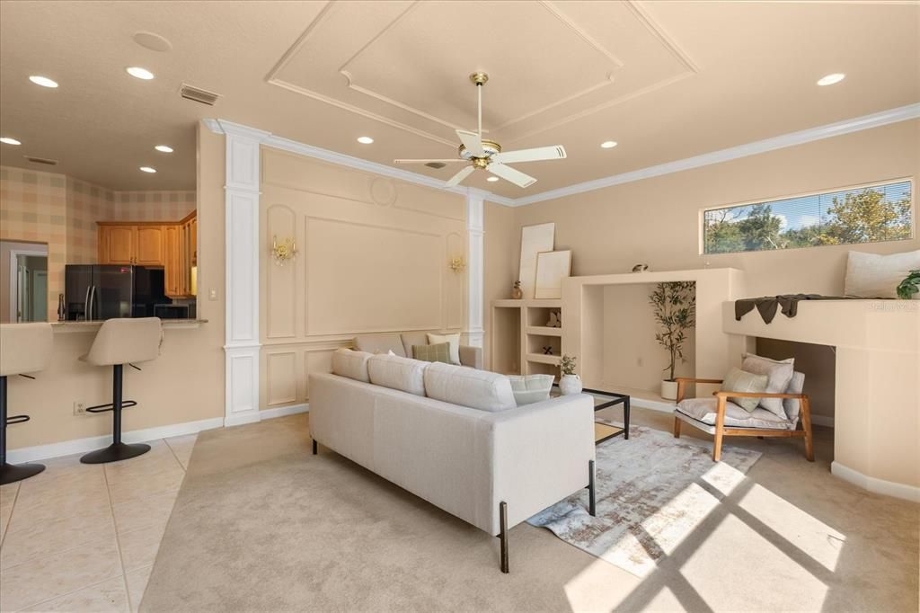 Interior, Living room, Recessed Lighting