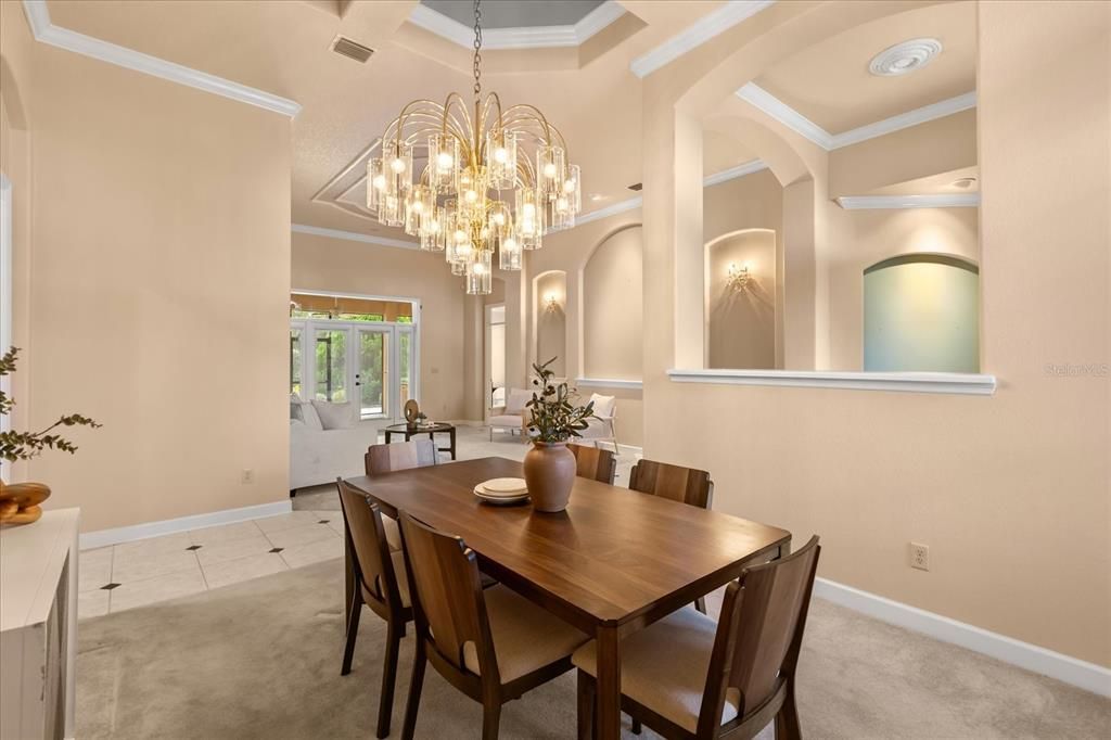 Chandelier, Dining room, Interior