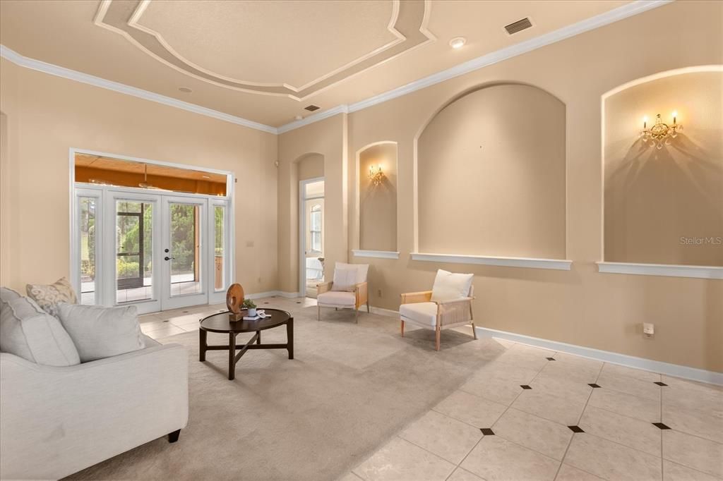 Interior, Living room, Recessed Lighting