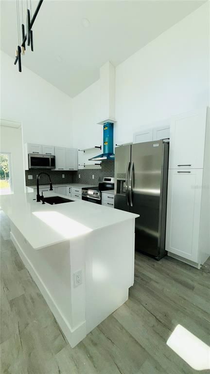 Interior, Kitchen, Stainless Steel Appliances, Wood Texture Flooring
