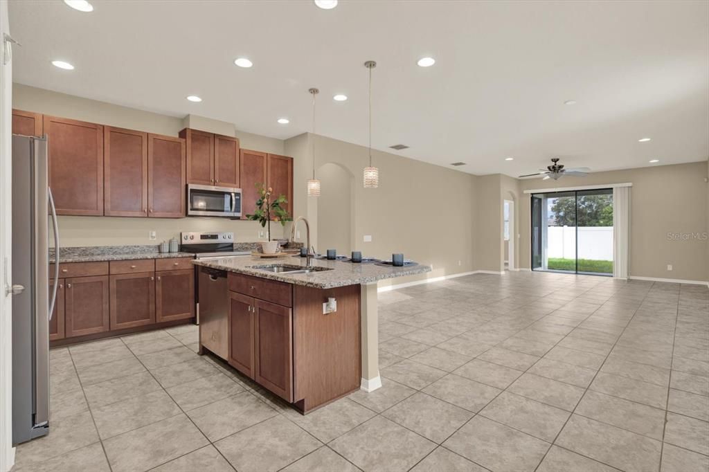 Interior, Kitchen, Pendant Lights, Recessed Lighting, Stainless Steel Appliances
