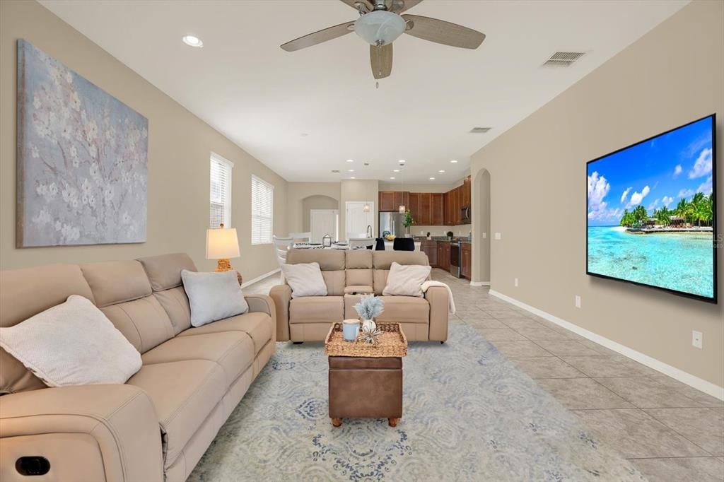 Interior, Kitchen, Living room, Recessed Lighting