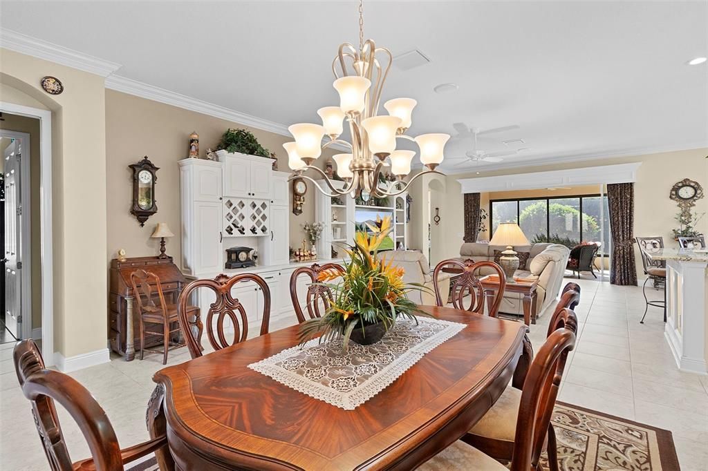 Chandelier, Dining room, Interior, Living room, Recessed Lighting
