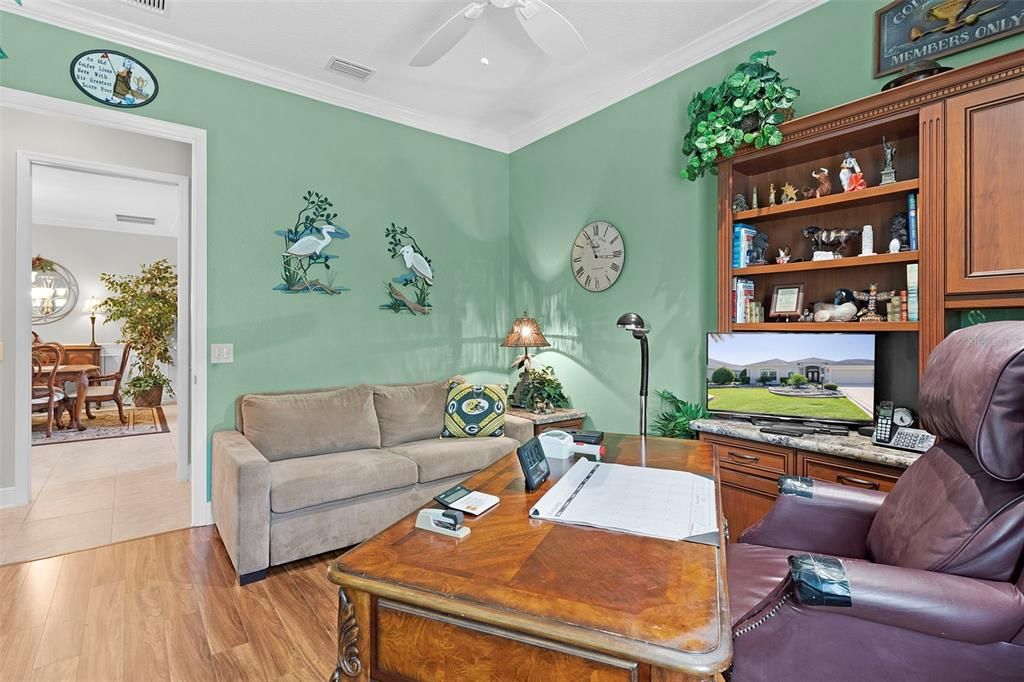 Home Office, Interior, Living room, Recessed Lighting, Wood Texture Flooring