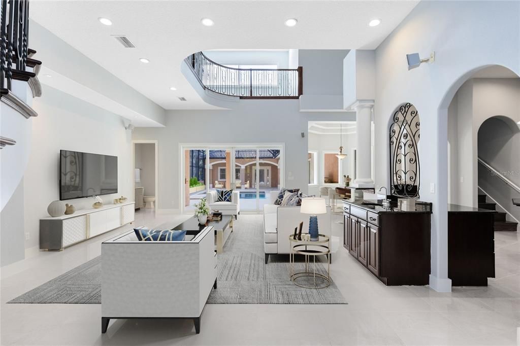 Interior, Living room, Recessed Lighting