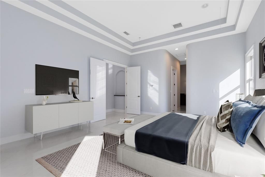 Bedroom, Interior, Recessed Lighting