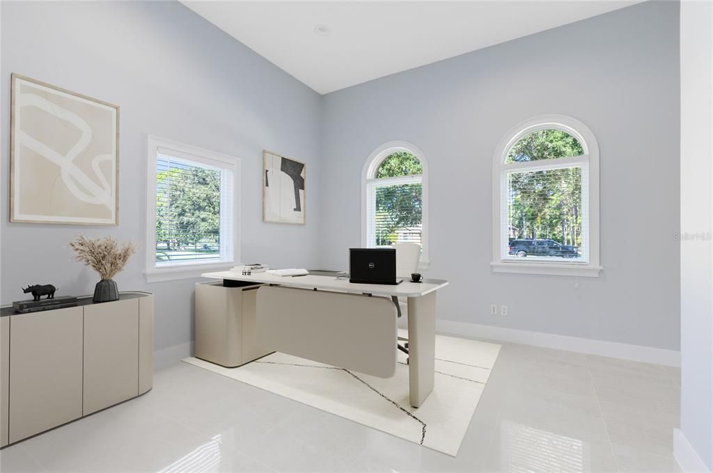 Home Office, Interior, Recessed Lighting