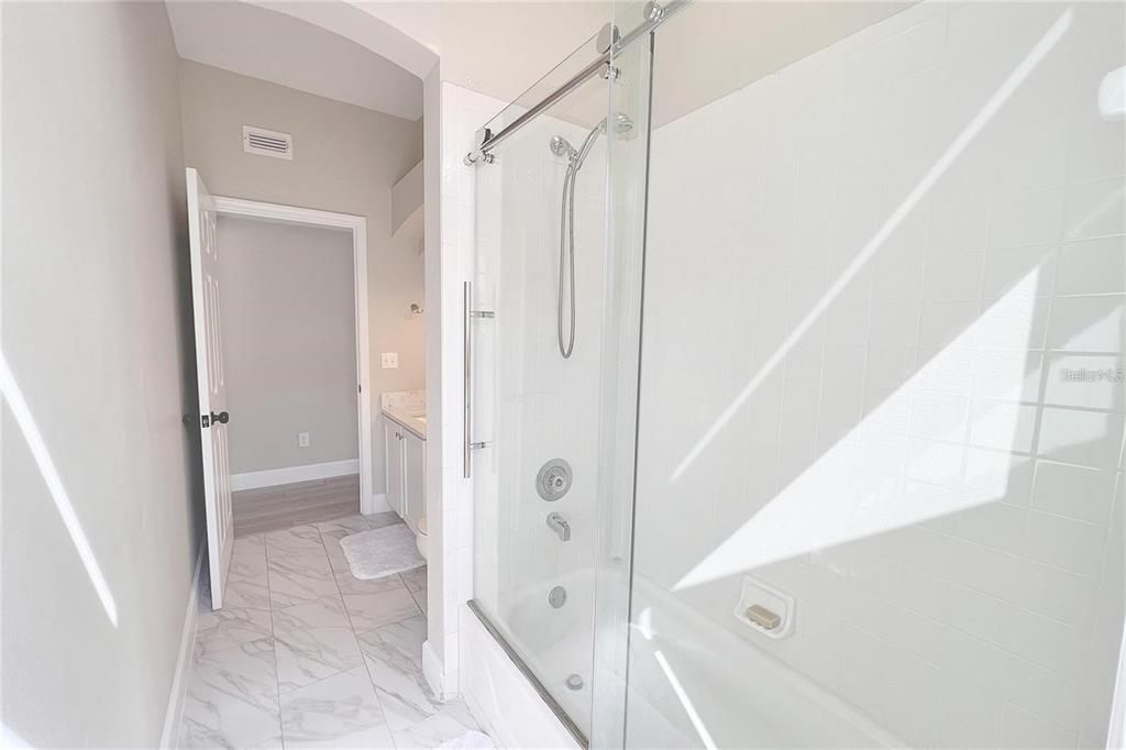 Bathroom, Glass Shower, Interior, Marble