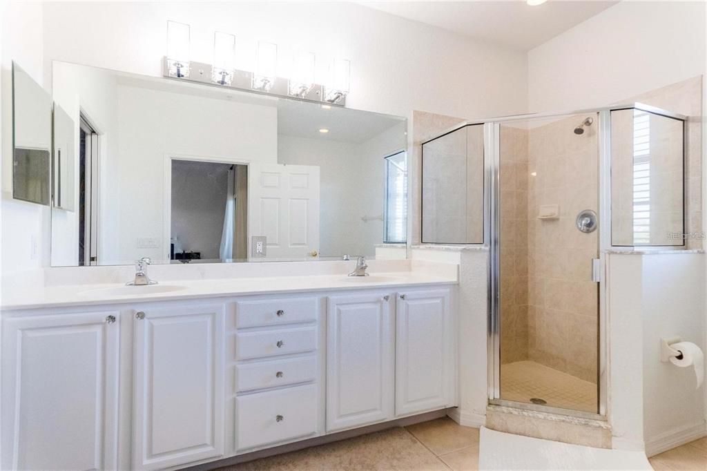 Bathroom, Dual Sink Vanities, Glass Shower, Interior