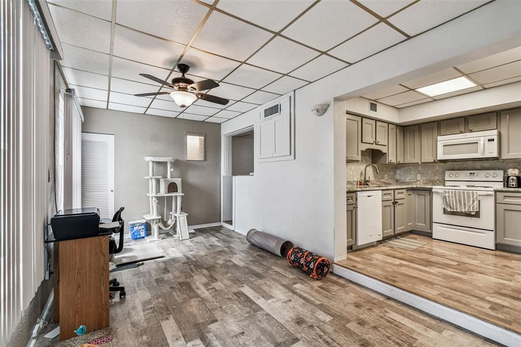 Interior, Kitchen, Wood Texture Flooring