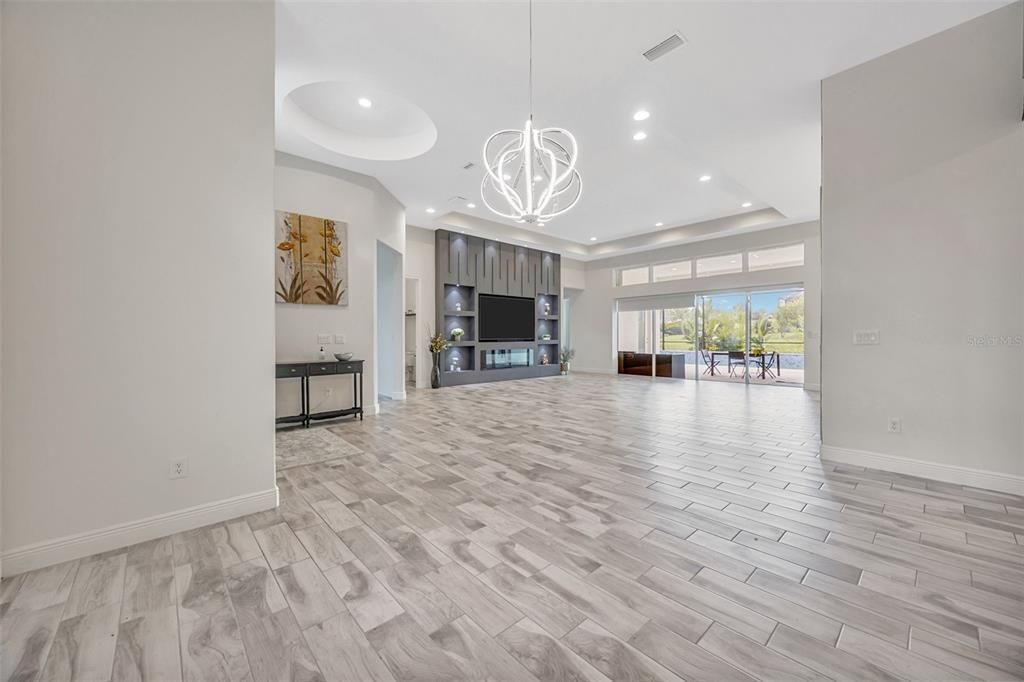 Interior, Pendant Lights, Recessed Lighting, Wood Texture Flooring