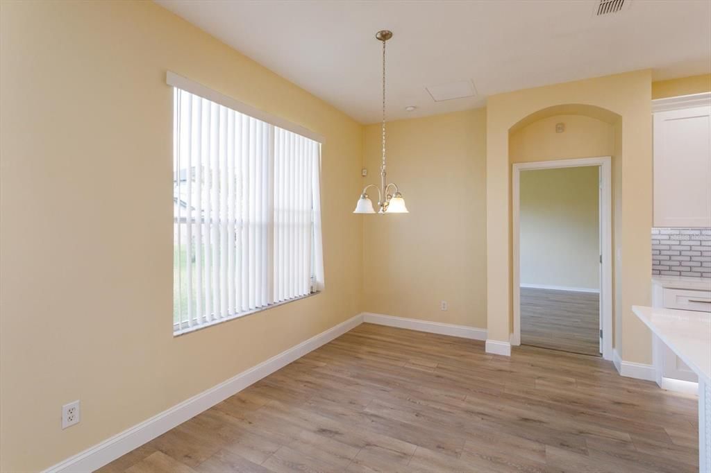 Empty room, Interior, Pendant Lights, Wood Texture Flooring