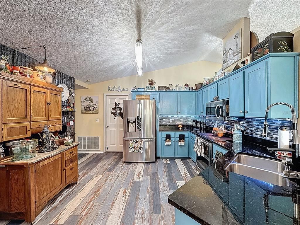 Interior, Kitchen, Stainless Steel Appliances, Wood Texture Flooring
