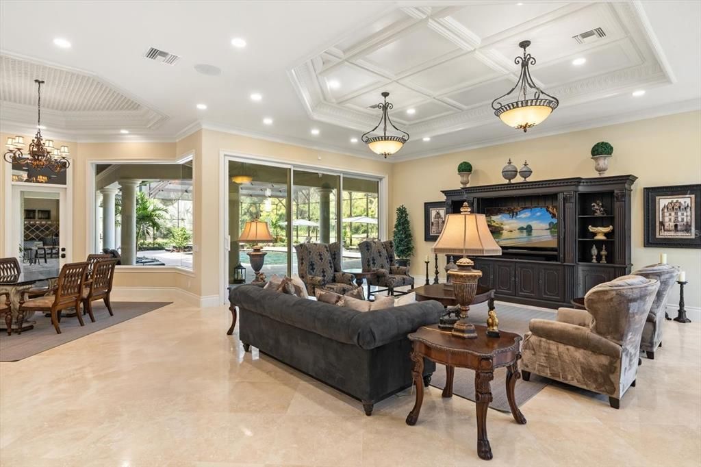 Dining room, Interior, Living room, Pendant Lights, Recessed Lighting