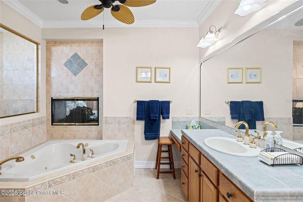 Bathroom, Dual Sink Vanities, Interior, Tile Countertops