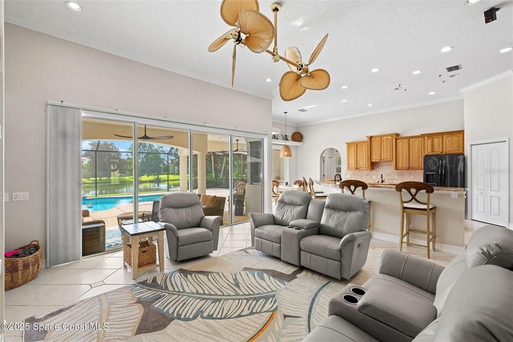 Home Theatre Room, Interior, Kitchen, Living room, Recessed Lighting